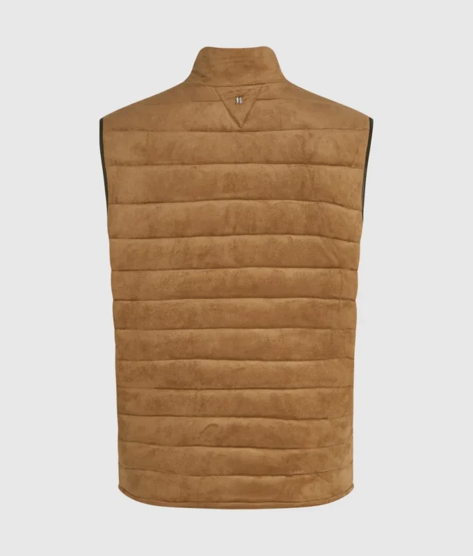 Gewatteerd vest van imitatiesuède