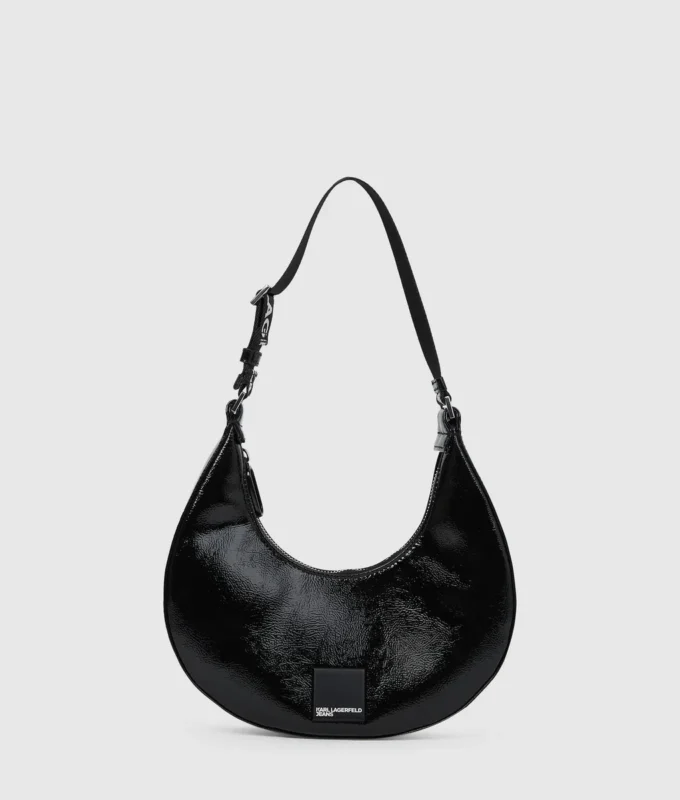 Glanzende moon bag