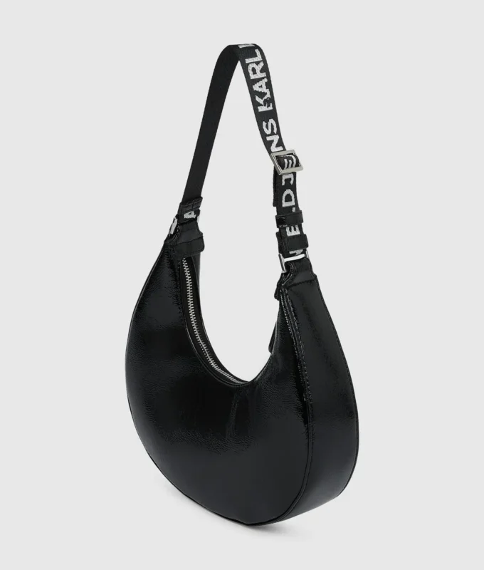 Glanzende moon bag
