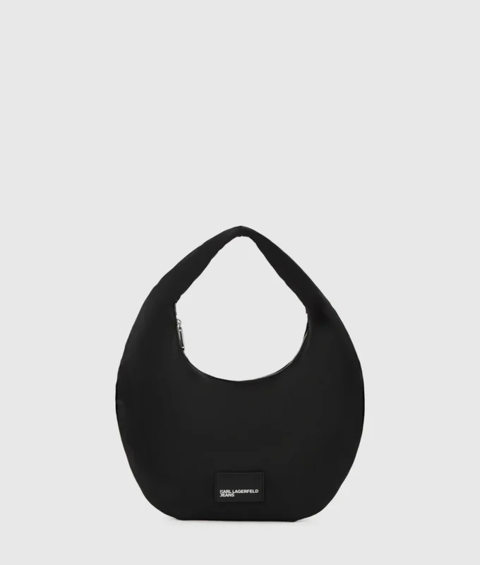 Glanzende nylon schoudertas