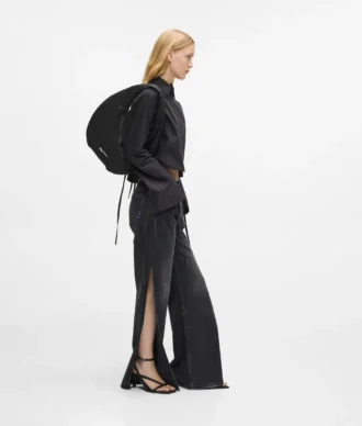 Glanzende nylon schoudertas