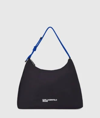 Grote nylon schoudertas met koord