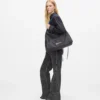 Grote nylon schoudertas met koord