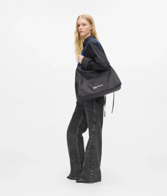 Grote nylon schoudertas met koord