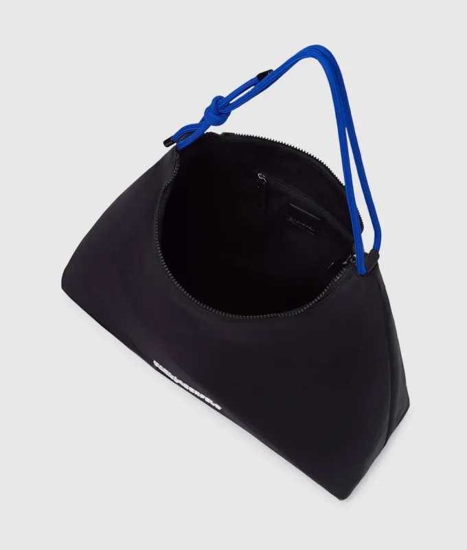 Grote nylon schoudertas met koord