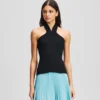 HALTERNECK GEBREIDE TOP