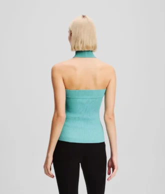 HALTERNECK GEBREIDE TOP