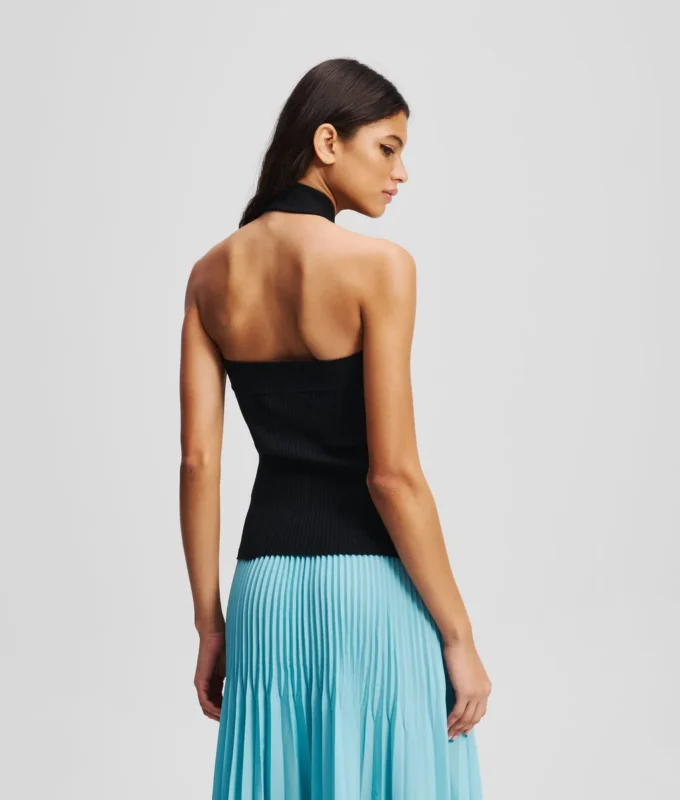 HALTERNECK GEBREIDE TOP