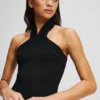 HALTERNECK GEBREIDE TOP