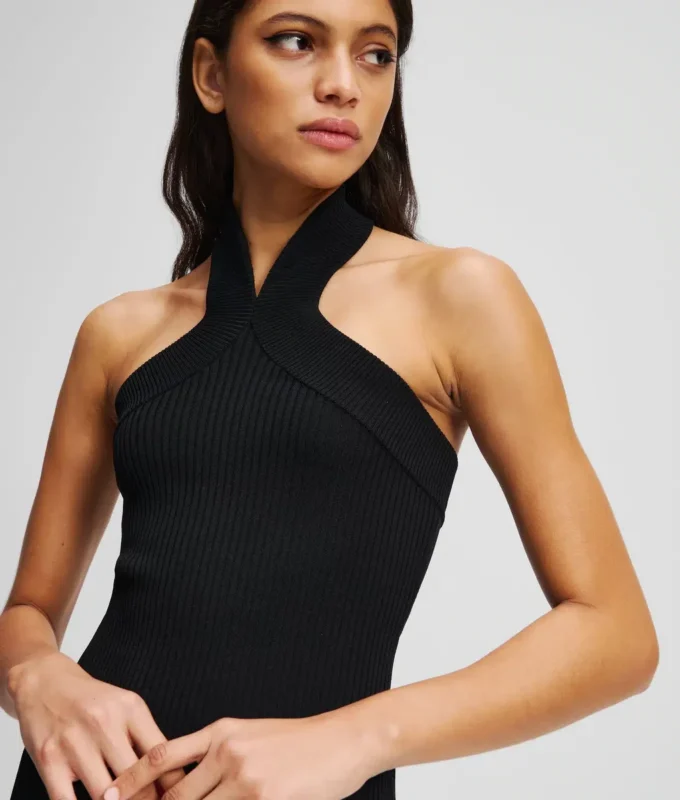 HALTERNECK GEBREIDE TOP