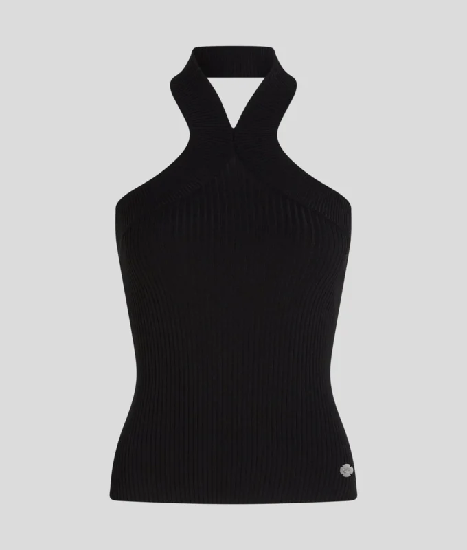 HALTERNECK GEBREIDE TOP