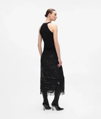 Haltertop met strass