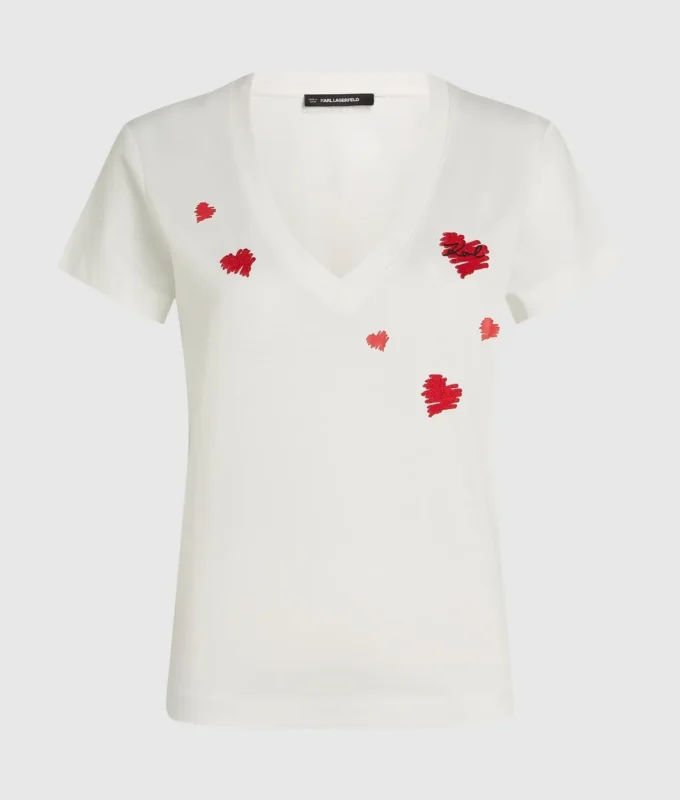 Hearts T-shirt met V-hals