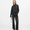 High-rise rechte jeans met split