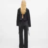 High-rise rechte jeans met split