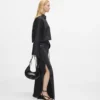 High-rise rechte jeans met split