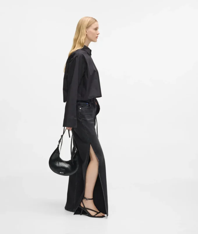 High-rise rechte jeans met split