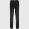 High-rise rechte jeans met split