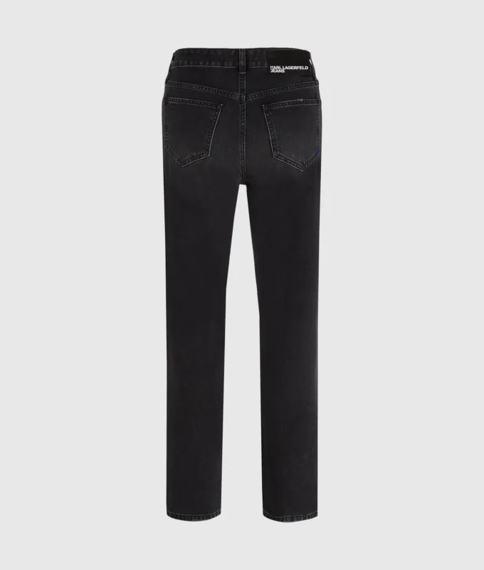 High-rise rechte jeans met split
