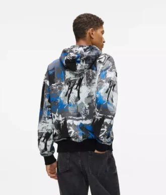 Hoodie met all-over verfeffect