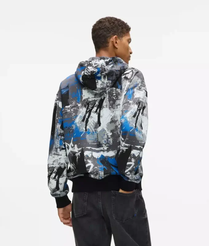 Hoodie met all-over verfeffect