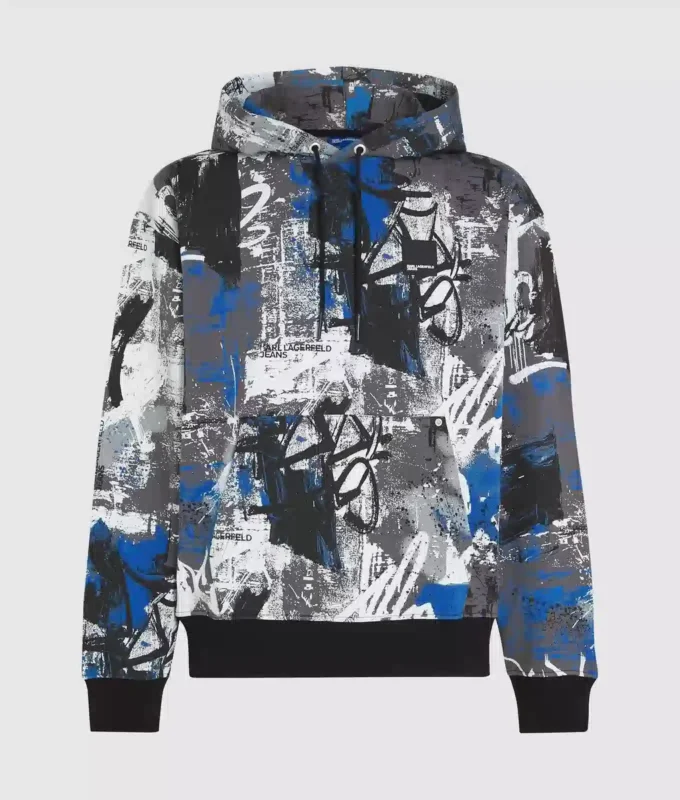 Hoodie met all-over verfeffect