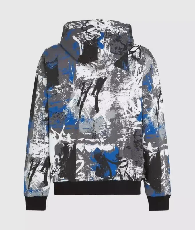 Hoodie met all-over verfeffect
