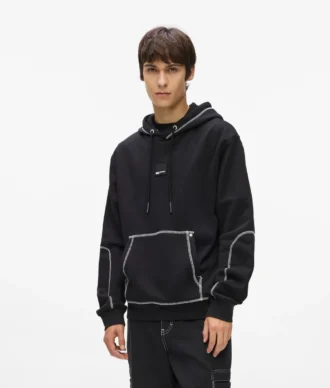 Hoodie met contrasterende stiksels