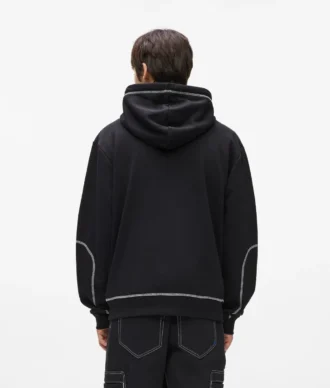 Hoodie met contrasterende stiksels