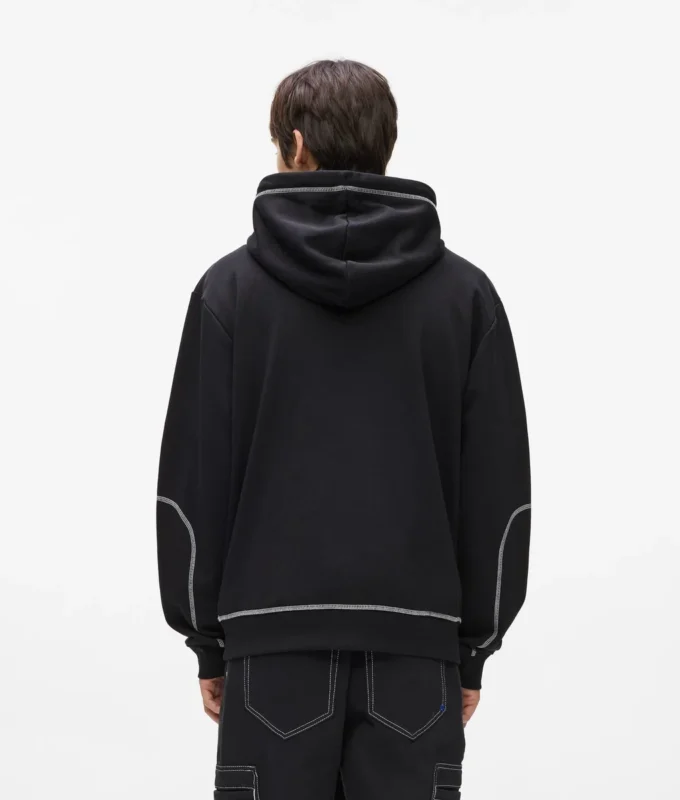 Hoodie met contrasterende stiksels