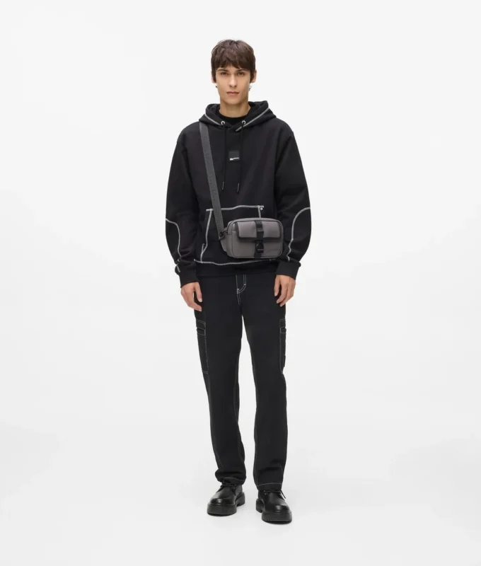 Hoodie met contrasterende stiksels