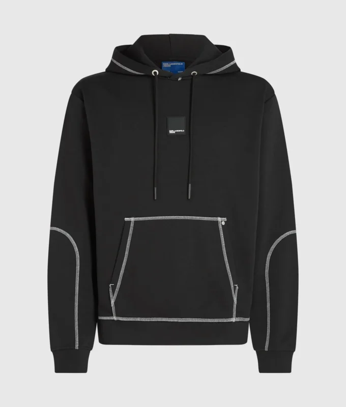 Hoodie met contrasterende stiksels