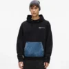 Hoodie met denim zak