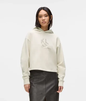 Hoodie met studs en monogram