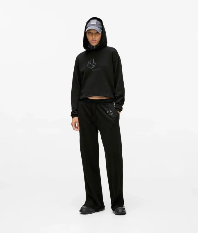 Hoodie met studs en monogram