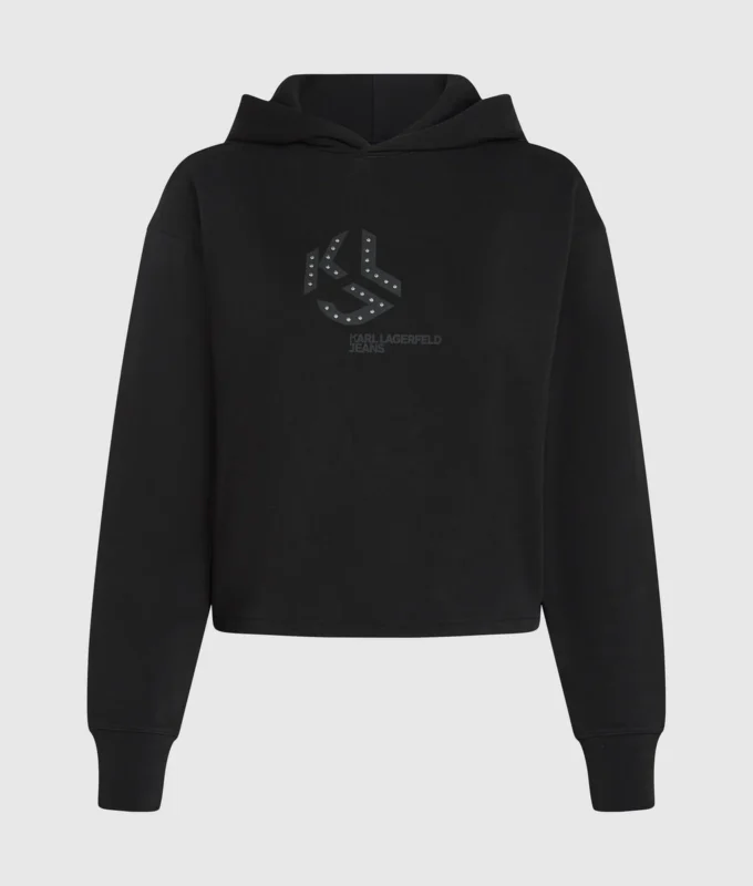 Hoodie met studs en monogram