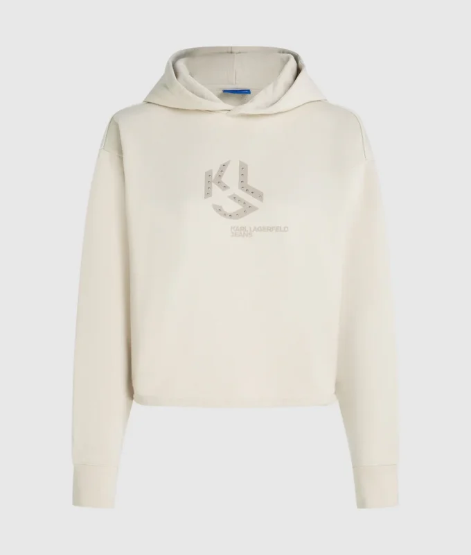 Hoodie met studs en monogram