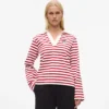 Ikon gestreept poloshirt met lange mouwen