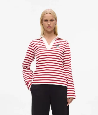 Ikon gestreept poloshirt met lange mouwen