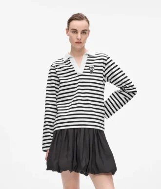 Ikon gestreept poloshirt met lange mouwen