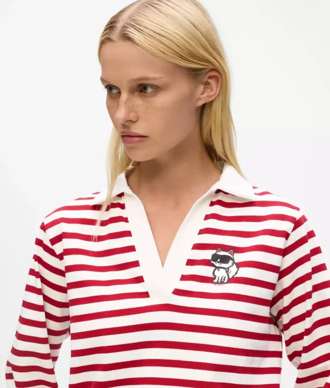 Ikon gestreept poloshirt met lange mouwen
