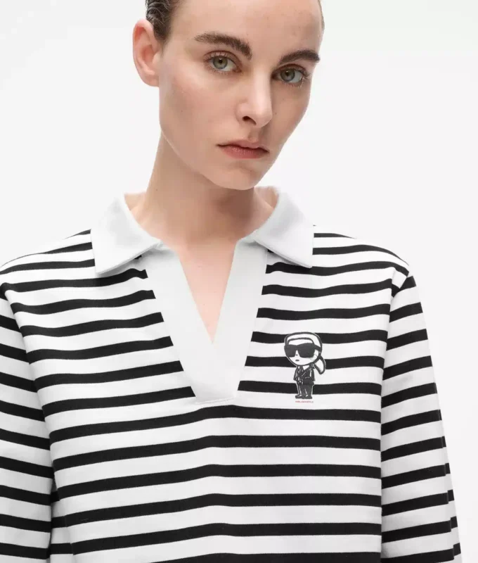 Ikon gestreept poloshirt met lange mouwen