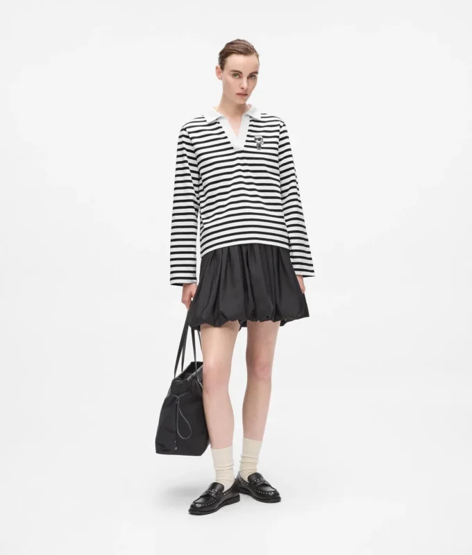 Ikon gestreept poloshirt met lange mouwen