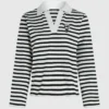 Ikon gestreept poloshirt met lange mouwen