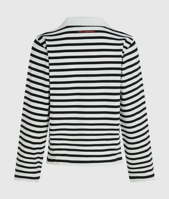 Ikon gestreept poloshirt met lange mouwen