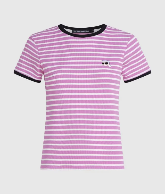 Ikon gestreept rib T-shirt