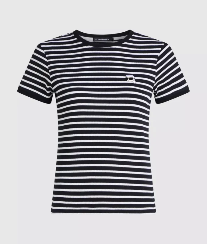 Ikon gestreept rib T-shirt