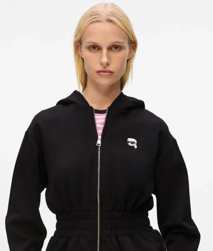 Ikon hoodie met getailleerde rits