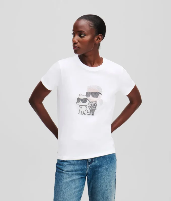 IKON KARL & CHOUPETTE RHINESTONE T-SHIRT