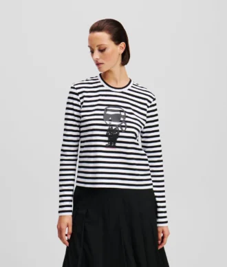 IKON STRIPE T-SHIRT MET LANGE MOUWEN